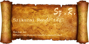 Szikszai Renátó névjegykártya