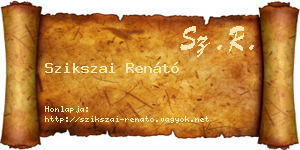 Szikszai Renátó névjegykártya