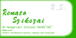 renato szikszai business card